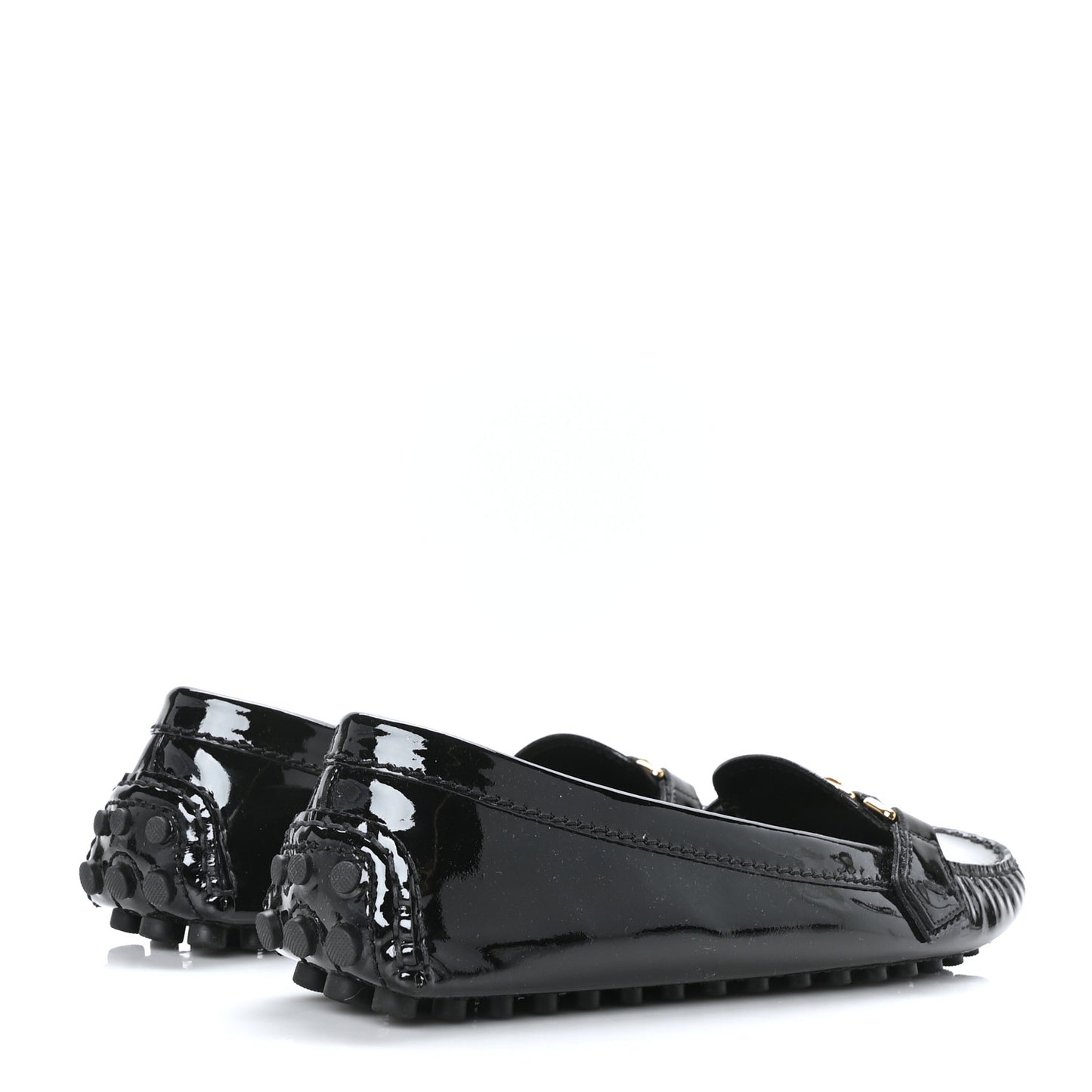Patent Calfskin Oxford Loafers 40 Black