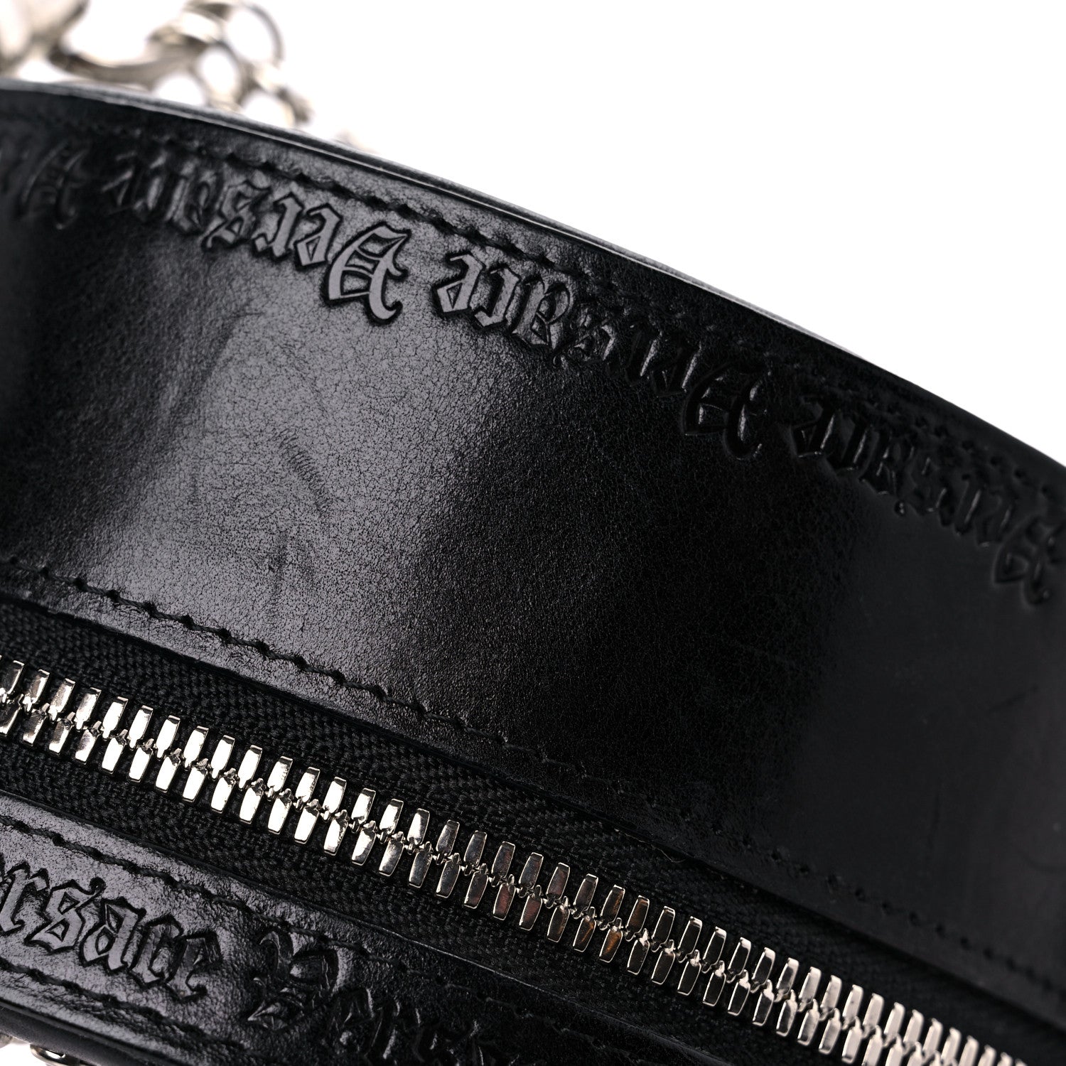 Versace Calfskin Crystal Studded Round Bag Black 12 of 12