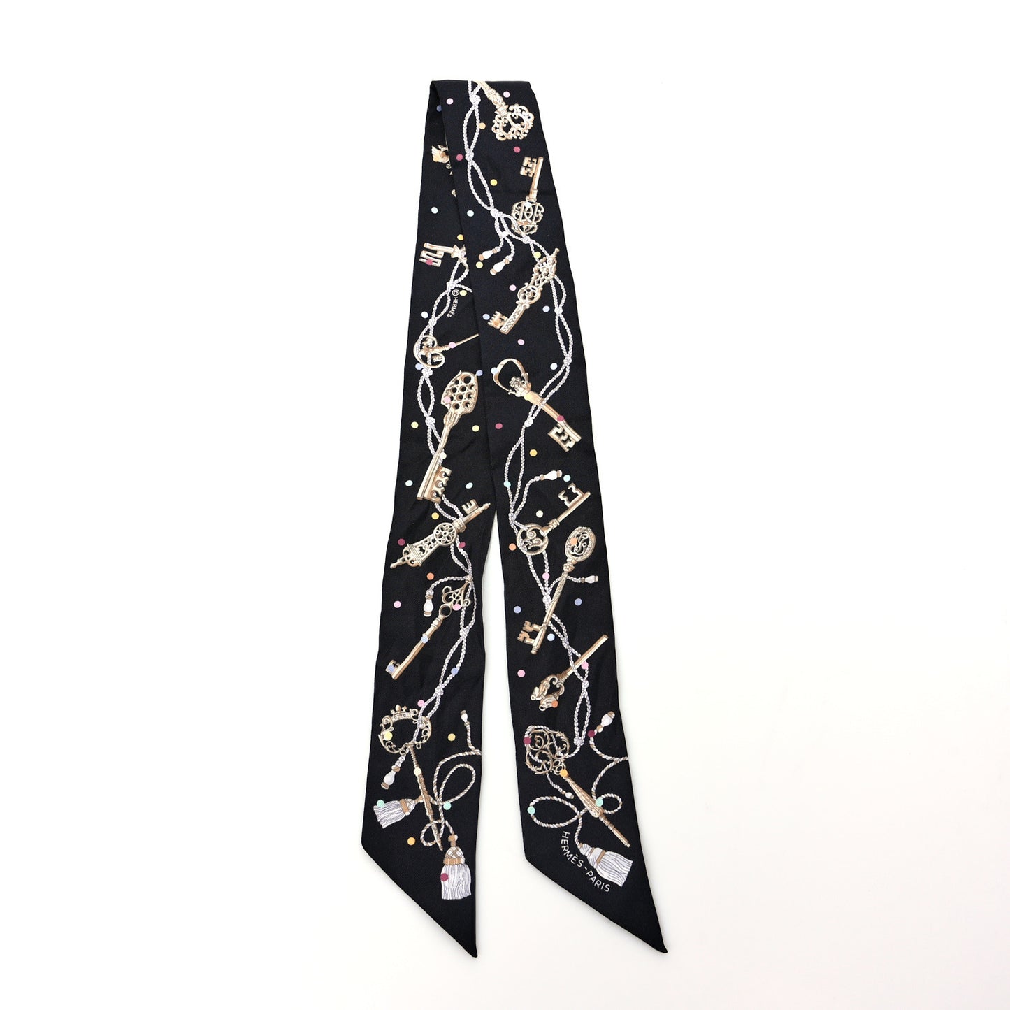 Silk Les Cles A Pois Twilly Black Beige Rose Multicolor
