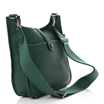 Hermes Taurillon Clemence EVELYNE III PM Malachite 3 of 10