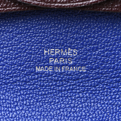 Hermes Chevre Mysore Verso Bastia Coin Purse Rouge H Bleu Electrique 6 of 8