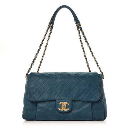 Chanel Iridescent Calfskin Large Chic Quilt Flap Dark Blue 1 of 8