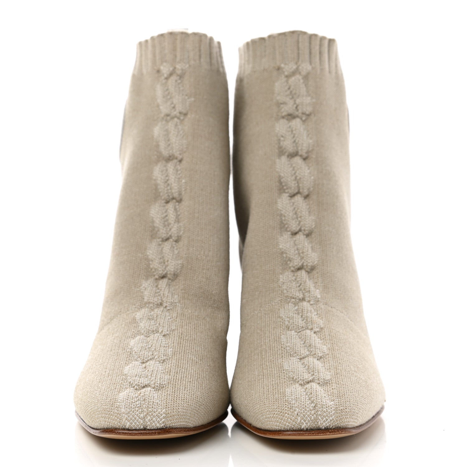Hermes Knit Calfskin Volver 60 Ankle Boots 38 Nocciola 2 of 9