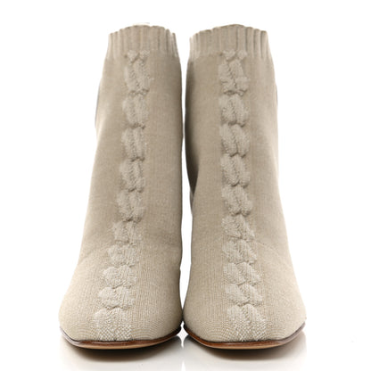 Hermes Knit Calfskin Volver 60 Ankle Boots 38 Nocciola 2 of 9