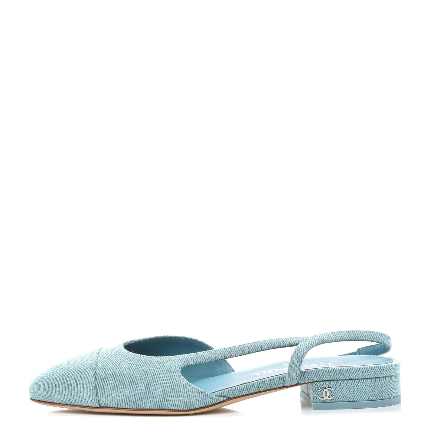 Denim Cap Toe CC Slingback Flats 36.5 Blue