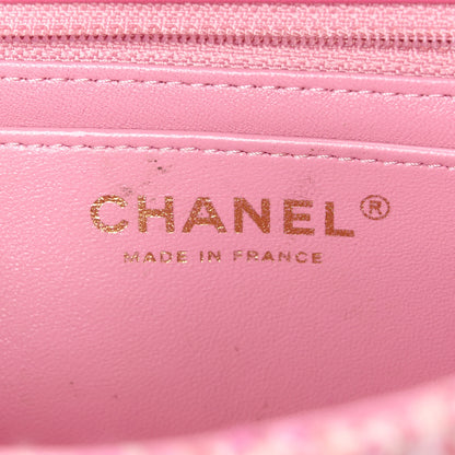 Chanel Tweed Quilted Mini Rectangular Flap Pink Orange White 6 of 15