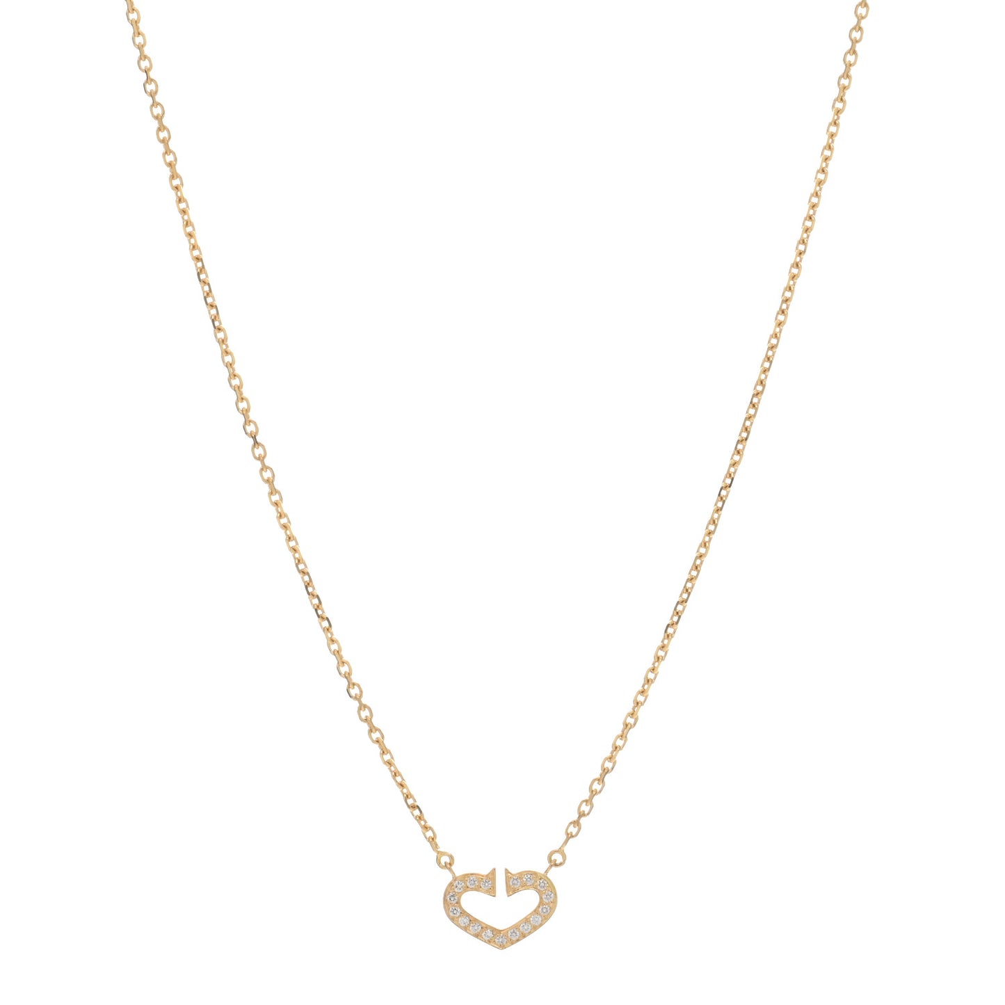 18K Yellow Gold Diamond Hearts And Symbols Pendant Necklace