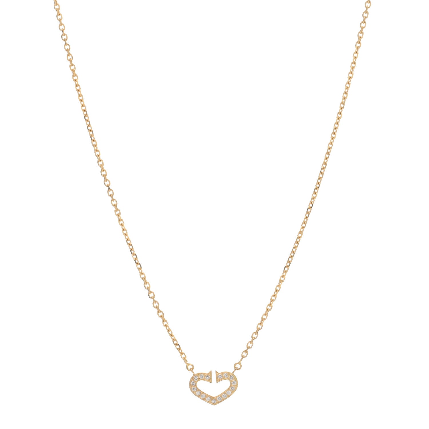 Cartier 18K Yellow Gold Diamond Hearts And Symbols Pendant Necklace 1 of 3