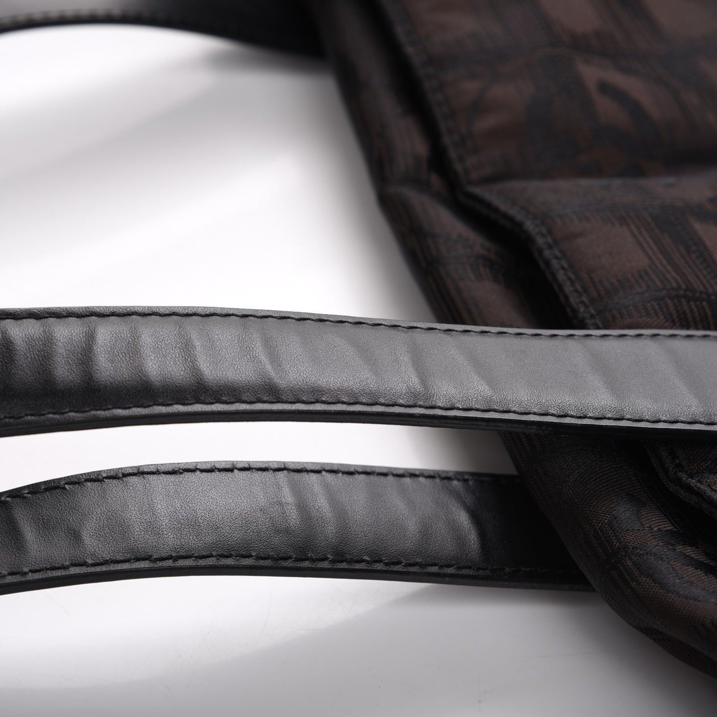 Nylon Medium Travel Tote Black Brown