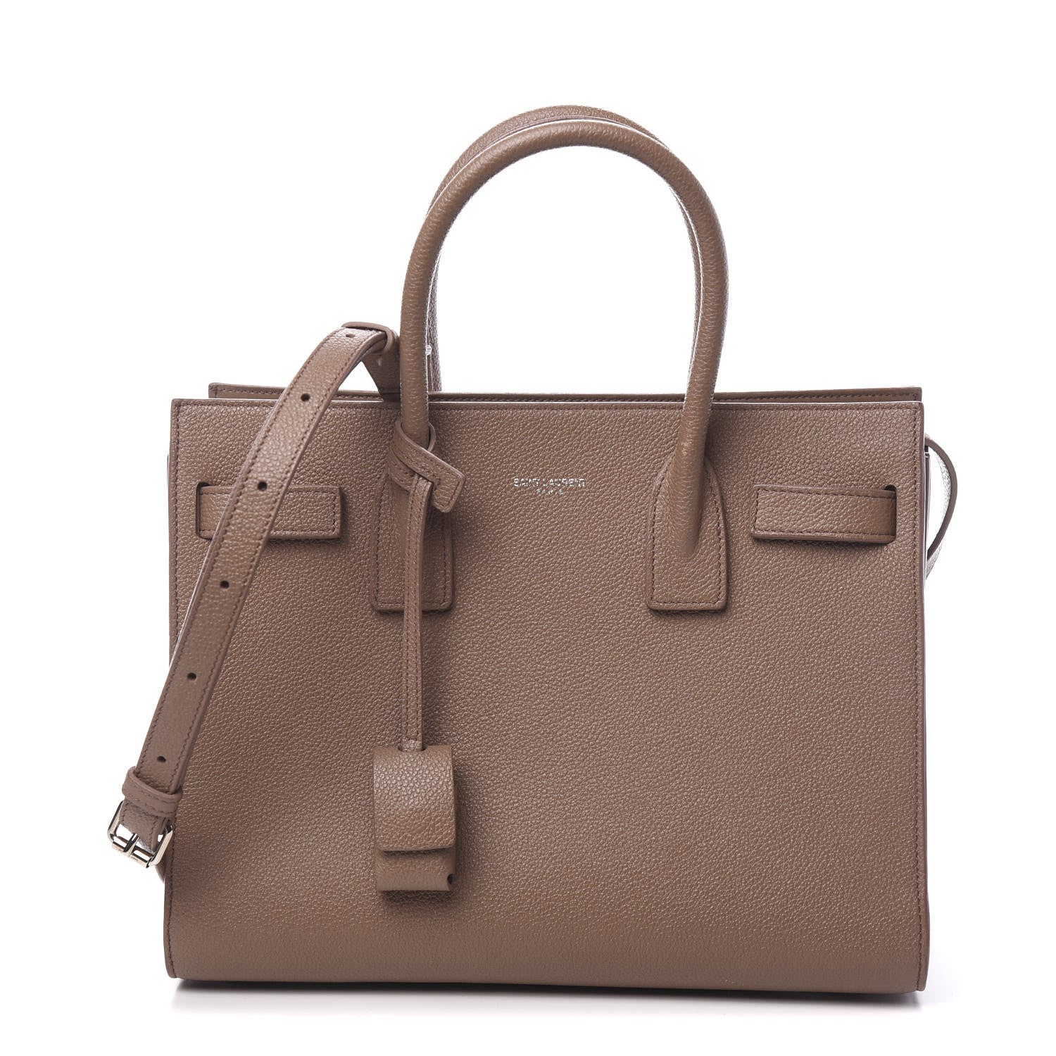 Saint Laurent Grained Calfskin Baby Sac De Jour Taupe 1 of 10