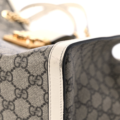 Gucci GG Supreme Monogram Medium Padlock Tote White 10 of 19