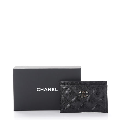 Chanel Calfskin Camellia Embossed Quilted Card Holder Black 9 of 9