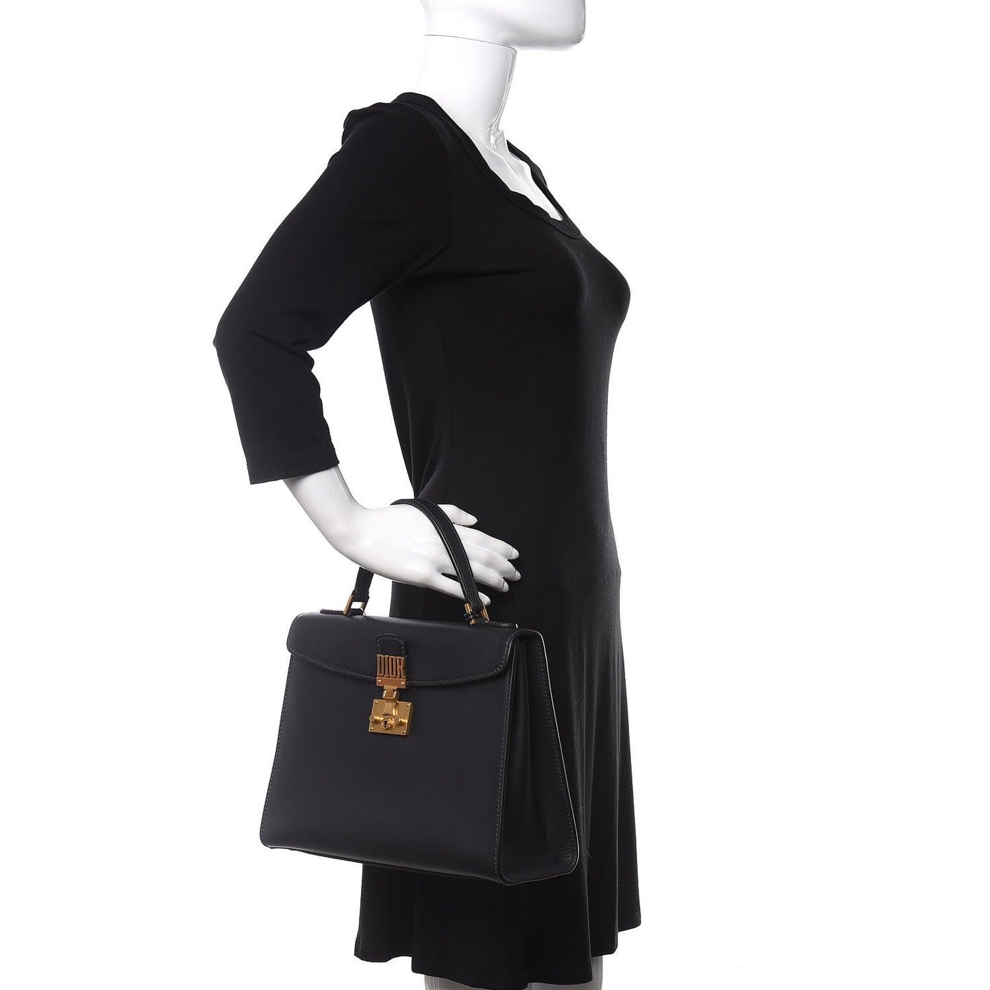 Calfskin Dioraddict Top Handle Black