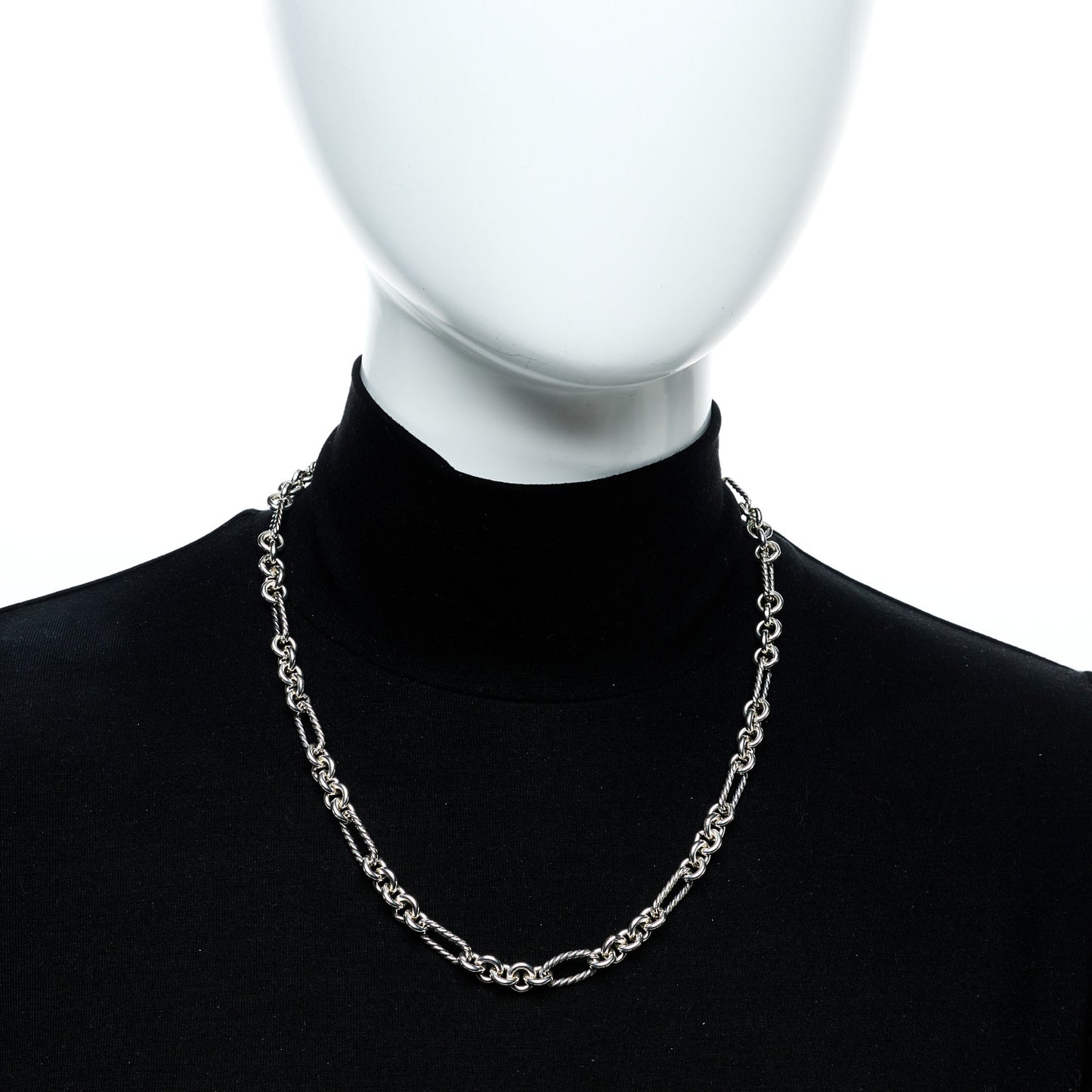 Sterling Silver 18K Yellow Gold Link Figaro Link Toggle Necklace