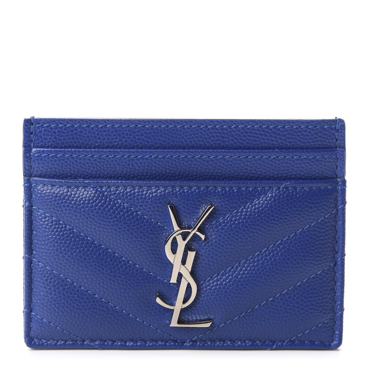 Grain De Poudre Matelasse Credit Card Case Blue Majorelle