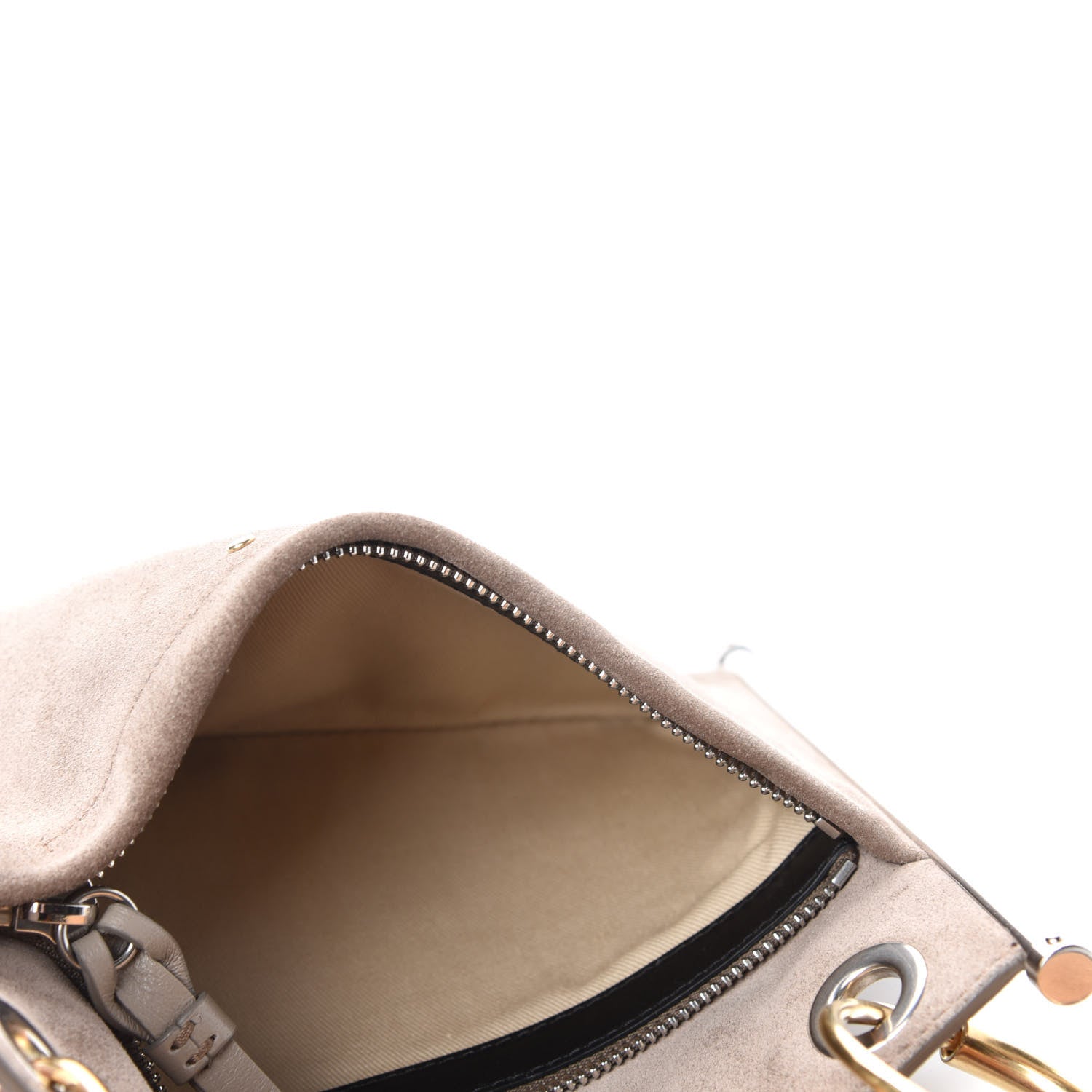 Chloe Smooth Calfskin Suede Roy Double Shoulder Bag Merino Grey Blushy Pink 6 of 12