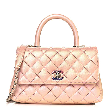 Chanel Iridescent Caviar Quilted Mini Coco Handle Flap Pink 1 of 11