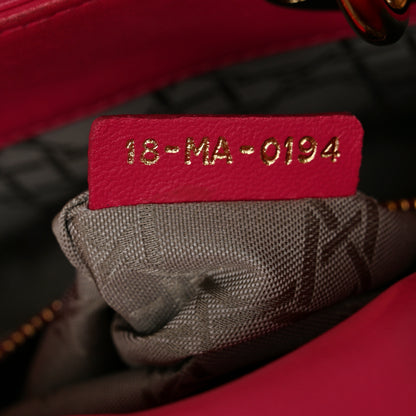Christian Dior Lambskin Cannage Mini Lady Dior Fuchsia 7 of 12