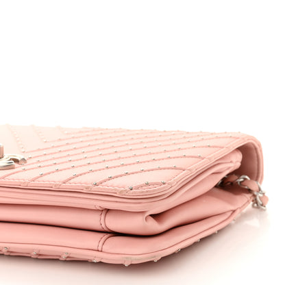 Chanel Calfskin Studded Chevron Quilted Flap Pink 10 of 10