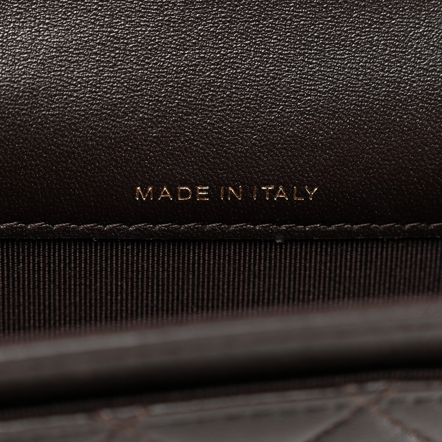 Lambskin Quilted Flap Card Holder Wallet Dark Brown