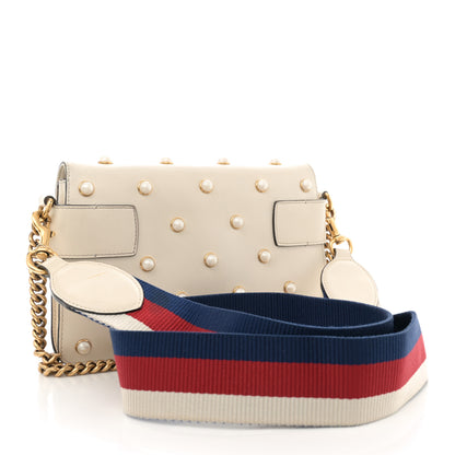 Gucci Nappa Pearl Studded Mini Queen Margaret Broadway Shoulder Bag Mystic White 3 of 18
