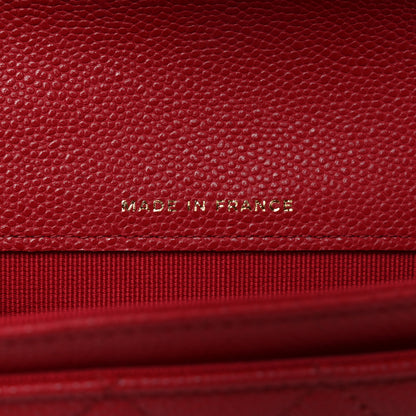 Chanel Caviar Quilted Flap Card Holder Wallet Red 7 of 9