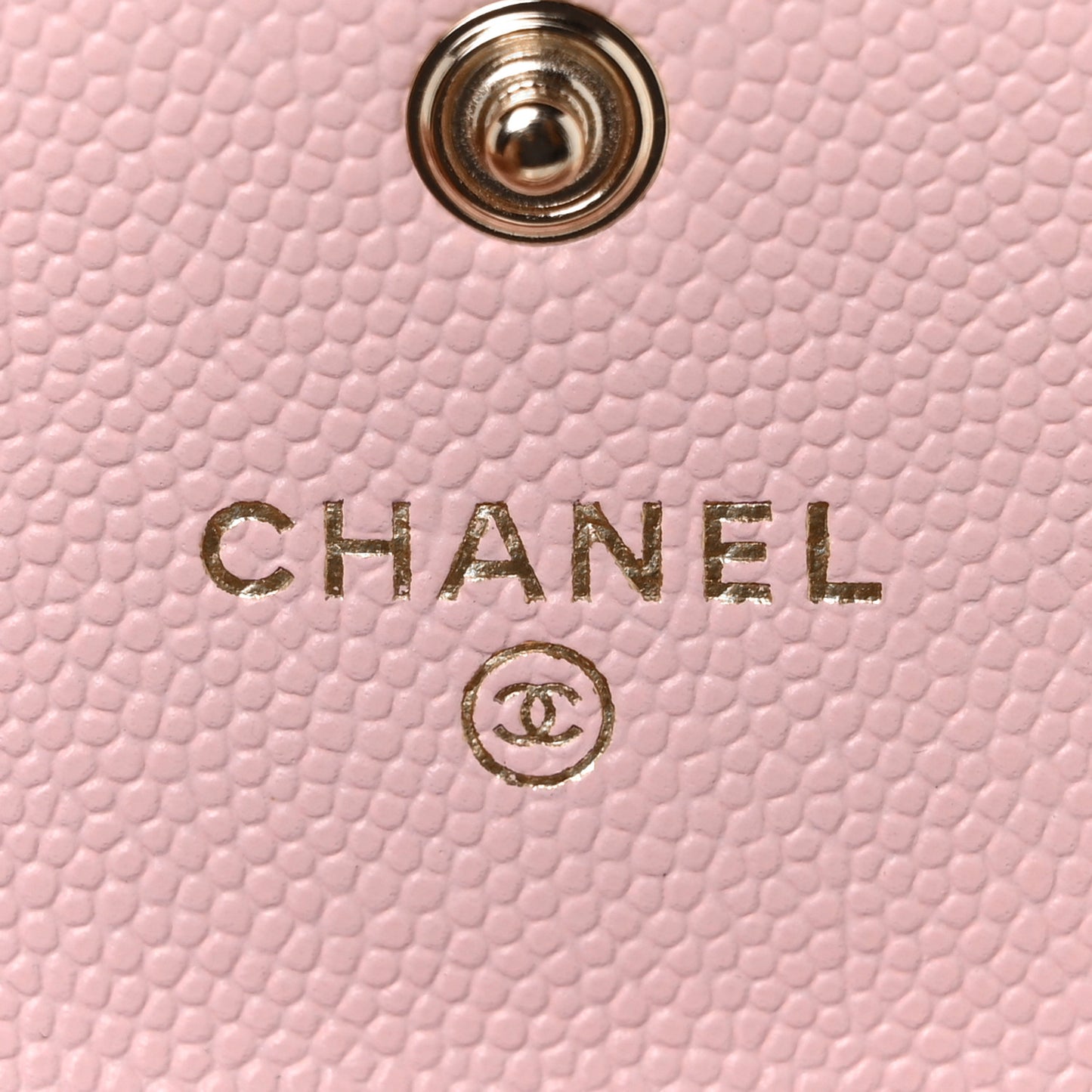 Caviar Quilted Crystal CC Flap Card Holder Pink