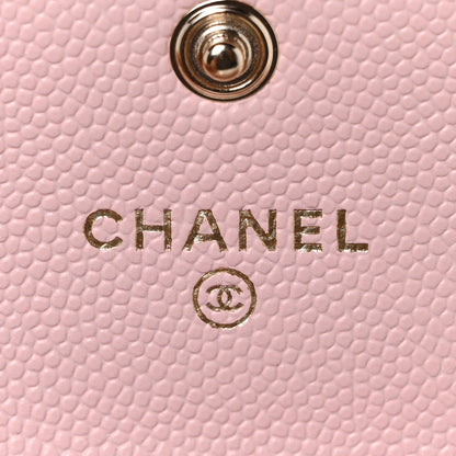 Chanel Caviar Quilted Crystal CC Flap Card Holder Pink 6 of 11