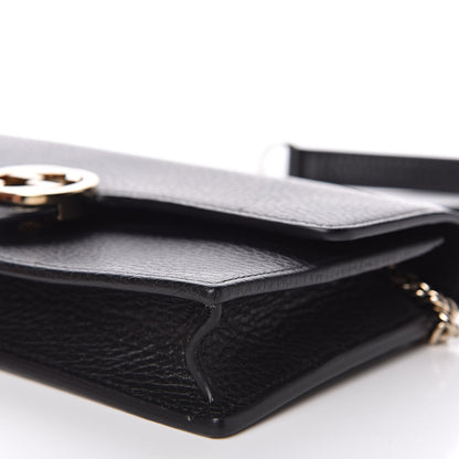 Gucci Dollar Calfskin Interlocking G Chain Wallet Black 8 of 9