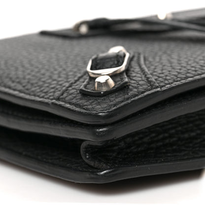 Balenciaga Grained Calfskin Classic Silver Hardware Wallet on Chain Black 7 of 8