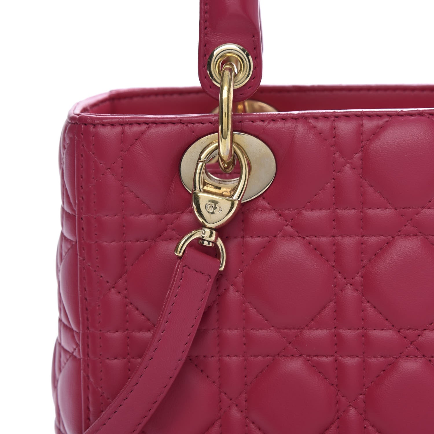 Christian Dior Lambskin Cannage Medium Lady Dior Pink 11 of 11