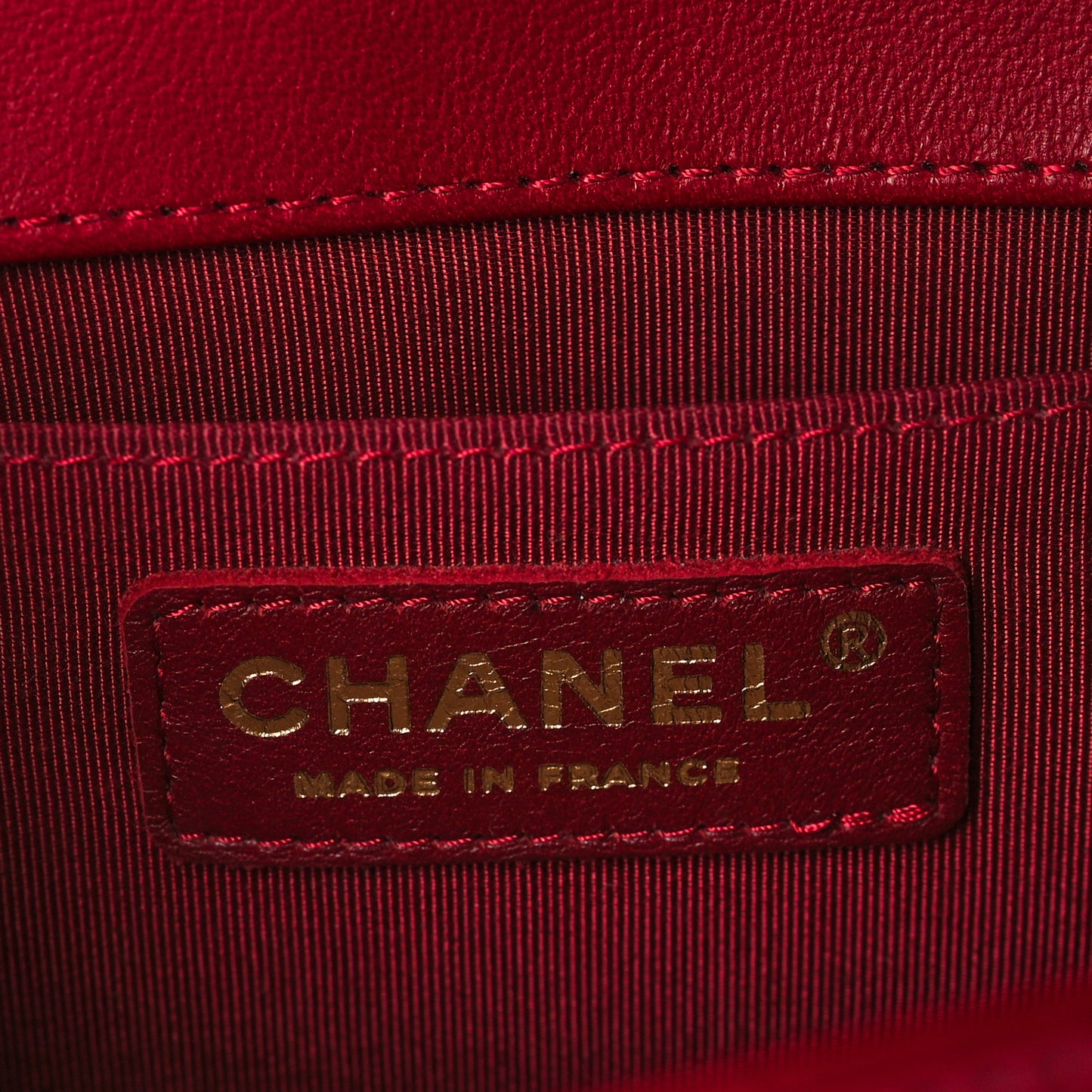 Lambskin Quilted Medium Boy Flap Dark Red