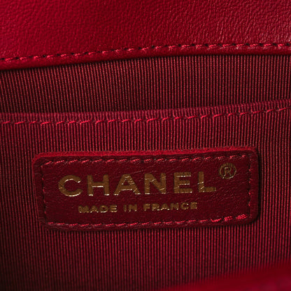 Chanel Lambskin Quilted Medium Boy Flap Dark Red 6 of 9