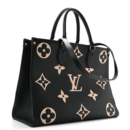 Louis Vuitton Empreinte Monogram Giant Onthego MM Black Beige 3 of 12