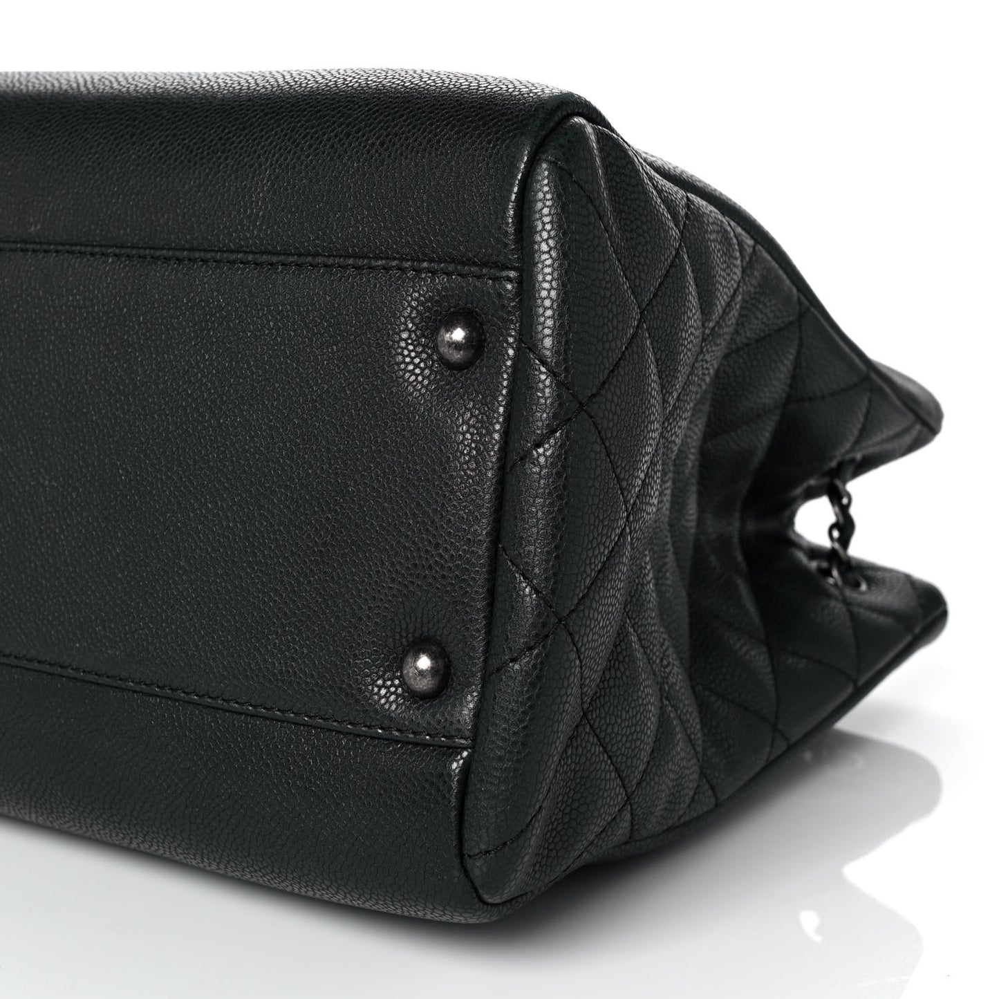 Calfskin Woven Chain Large Shopping Bag Black