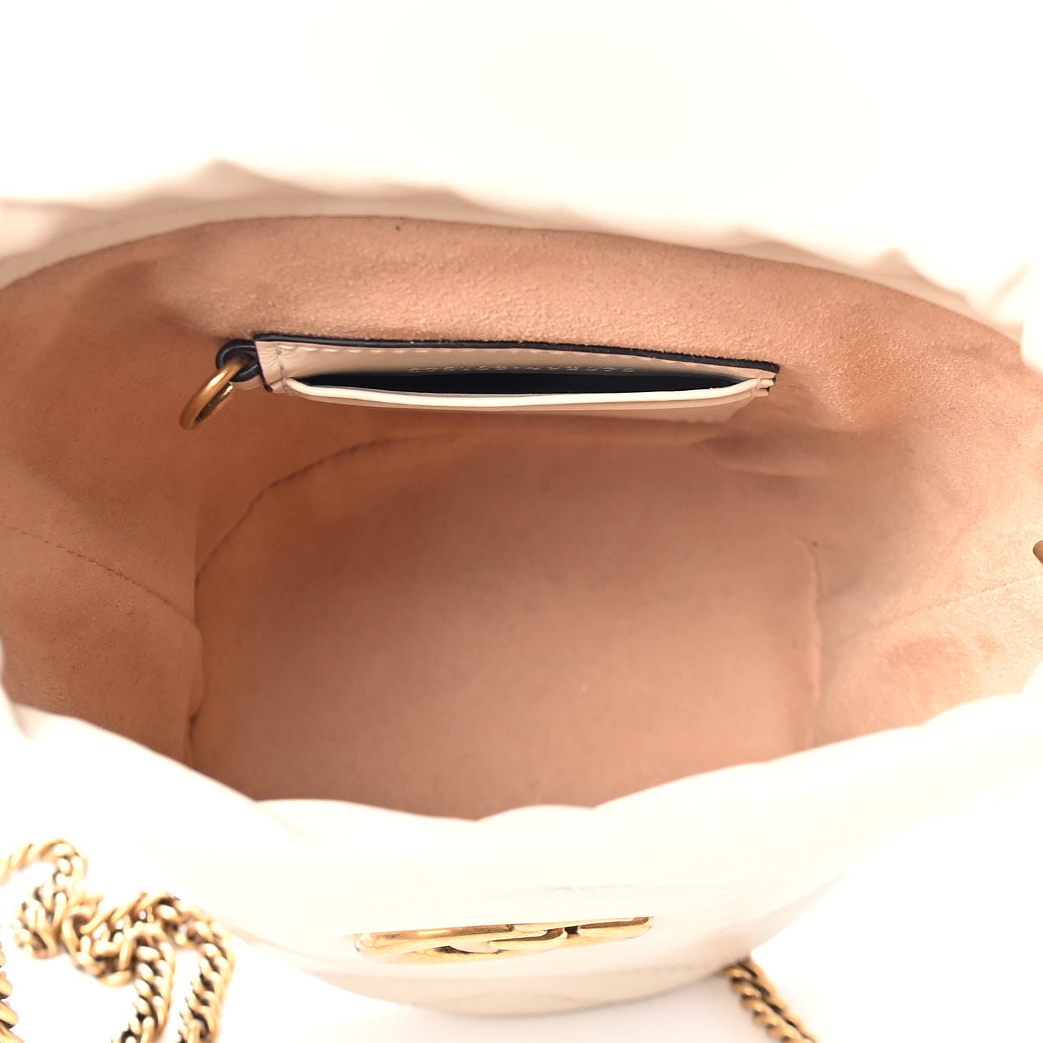 Gucci Calfskin Matelasse Mini GG Marmont 2.0 Bucket Bag White 4 of 4