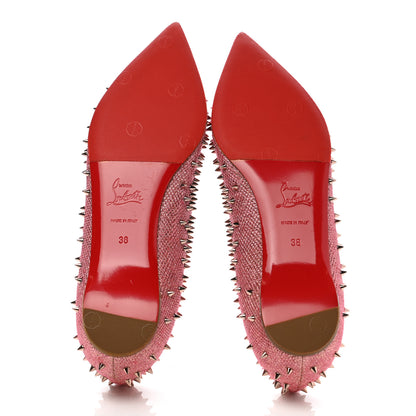 Christian Louboutin Glitter Diams Follies Spikes Flats 38 Pink 5 of 10