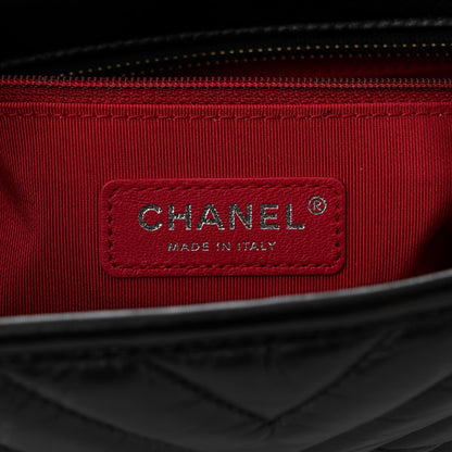 Chanel Aged Calfskin Chevron Quilted Medium Gabrielle Hobo Black 6 of 12