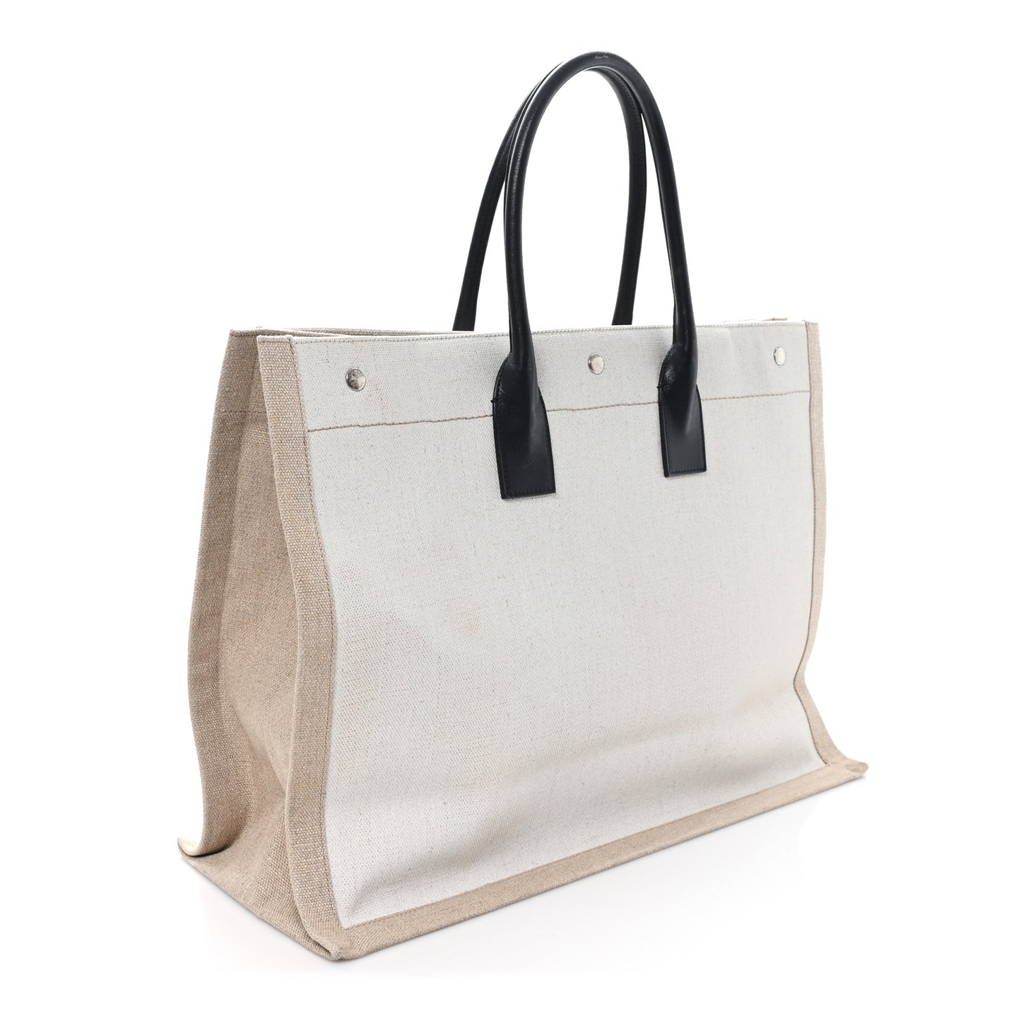 Linen Calfskin Rive Gauche Tote Greggio Natural