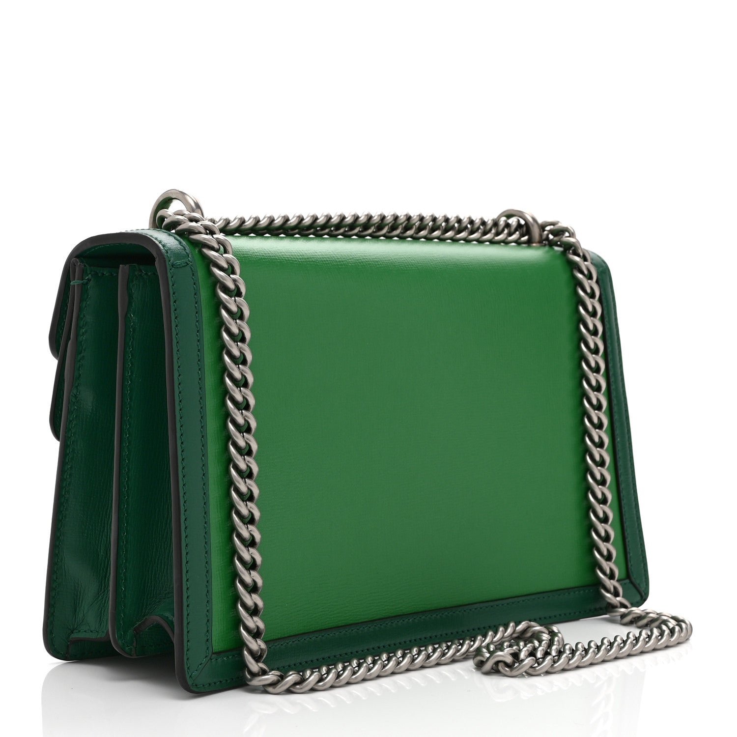 Gucci Azalea Calfskin Enamel Small Dionysus Shoulder Bag New Shamarock Emerald Off White 3 of 11