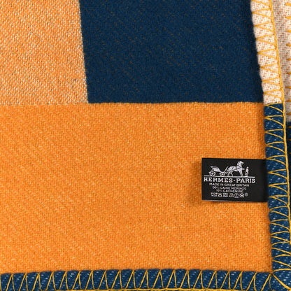 Hermes Wool Cashmere Tissage Blanket Marine 3 of 3
