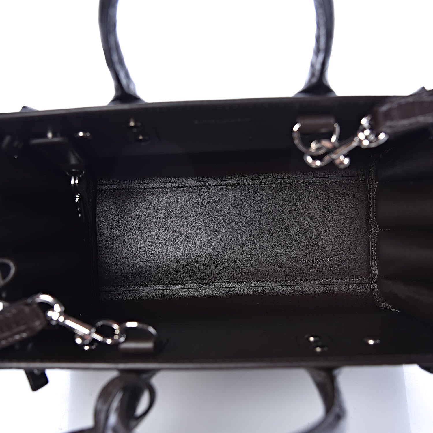 Saint Laurent Calfskin Crocodile Embossed Nano Sac De Jour Dark Brown 7 of 10