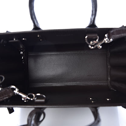 Saint Laurent Calfskin Crocodile Embossed Nano Sac De Jour Dark Brown 7 of 10