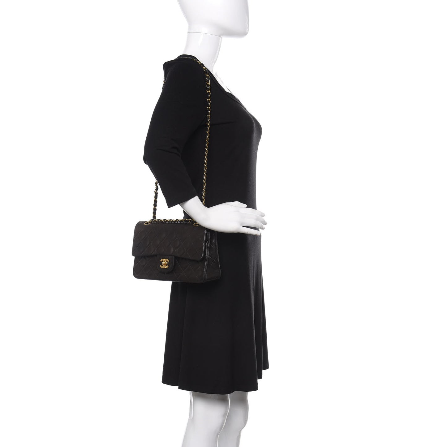 Lambskin Quilted Small Double Flap Black