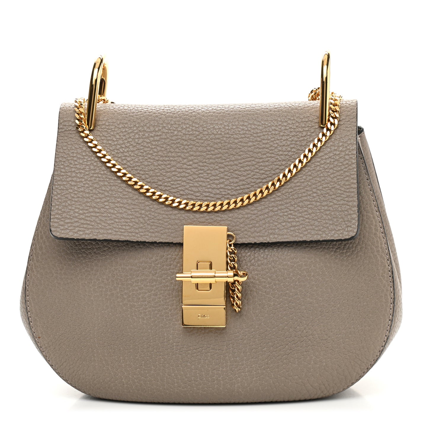 Grained Lambskin Drew Shoulder Bag Motty Grey