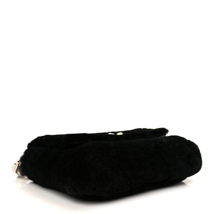 Chanel Shearling Lambskin Crystal Strass Flap Black 4 of 11