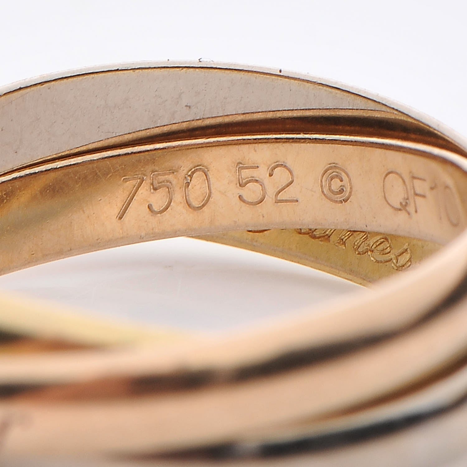Cartier 18K Pink Yellow White Gold Small Trinity Ring 52 6 4 of 10