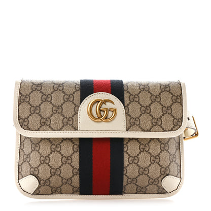 Gucci GG Supreme Monogram Web Small Ophidia Belt Bag 85 34 Beige Ebony White 1 of 9