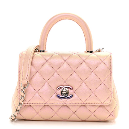 Chanel Iridescent Caviar Quilted Extra Mini Coco Handle Flap Light Pink 1 of 9