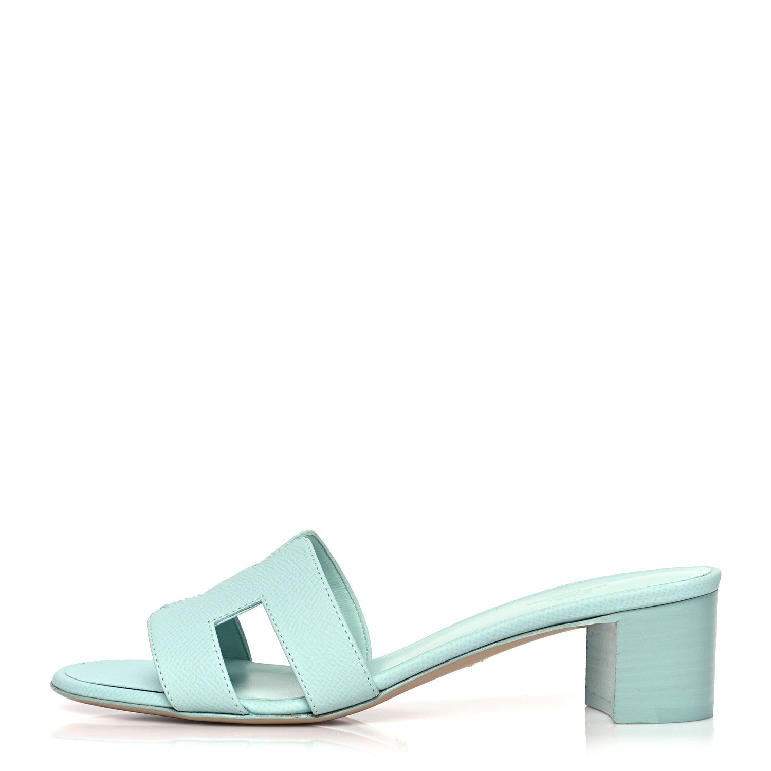 Hermes Epsom Oasis Sandals 37.5 Vert Embrun 1 of 10